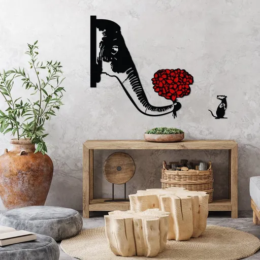 Dekorativní kovový doplněk na zeď Banksy Metal 04