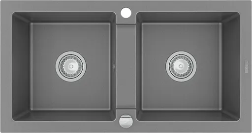 MEXEN Mario granitový dřez dvě mísy 820x436 mm, šedá 6504822000-71