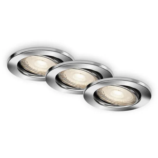 BRILONER 3ks sada LED vestavné svítidlo, pr. 8,6 cm, 5 W, chrom BRI 7220-038