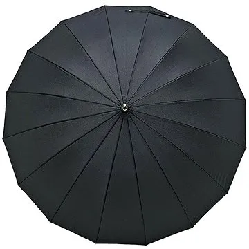 KRAGO Deštníková hůl s rovnou dřevěnou rukojetí 16 paprsků černá (umb-7-001)