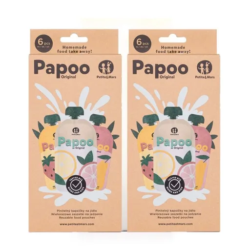 PETITE&MARS Kapsička na jídlo Papoo Original 1+1 ZDARMA