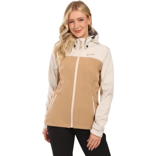 KILPI RAVIA Dámská softshellová bunda, béžová, velikost