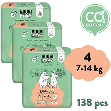 MUUMI BABY Maxi vel. 4 - měsíční balení (138 ks) (8594184020203)