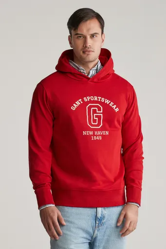 MIKINA GANT GRAPHIC SWEAT HOODIE RUBY RED