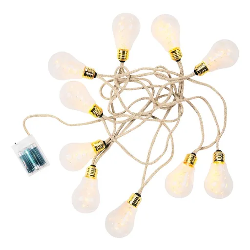 BULB LIGHTS Světelný řetěz s USB žárovky 10 světel - přírodní