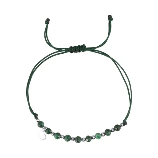 Evolution Group - Pavona Zelený textilní náramek s malachitem 13059.3