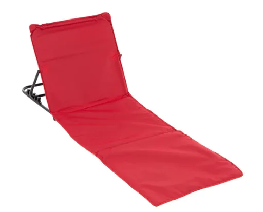 Polstrovaná plážová podložka s opěradlem, červená, skládací