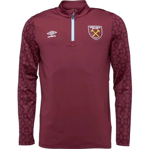 Umbro WEST HAM HOME PRE MATCH MIDLAYER TOP Pánská sportovní mikina, vínová, velikost