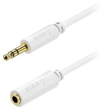 AlzaPower Core Audio 3.5mm Jack (M) to 3.5mm Jack (F) 1m bílý (APW-CBA3JF11W)