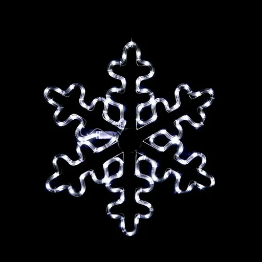 ACA Lighting Vánoční venkovní dekorace vločka, 96 LED 4m hadice, studená bílá, efekty, IP44, 56cm, 1.5m napájecí kabel XSNOWBLEDW56