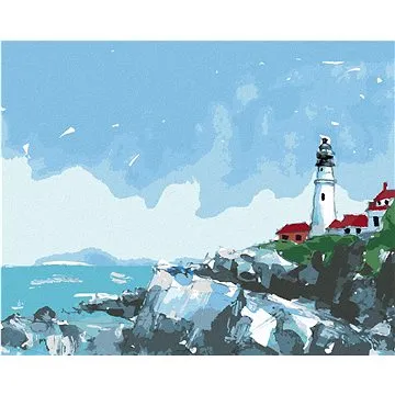 Maják u moře, 80×100 cm, vypnuté plátno na rám (6045843)