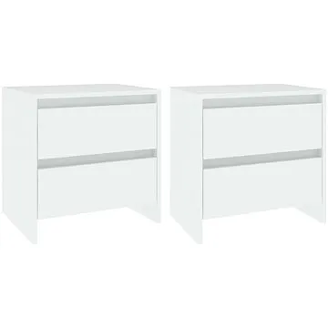 SHUMEE Noční stolky 2 ks bílé 45 × 34,5 × 44,5 cm dřevotříska, 809846 (809846)
