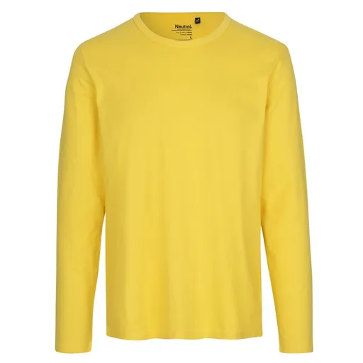 Neutral Pánské tričko s dlouhým rukávem z organické Fairtrade bavlny - Žlutá | S