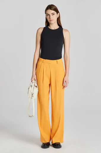 KALHOTY GANT REL STRETCH LINEN TAILORED PANT MEDAL YELLOW