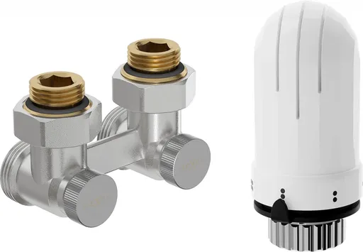 MEXEN/S G03 středová termostatická souprava pro radiátor DN50, úhlová 1/2"x3/4", nikl W911-012-938-01