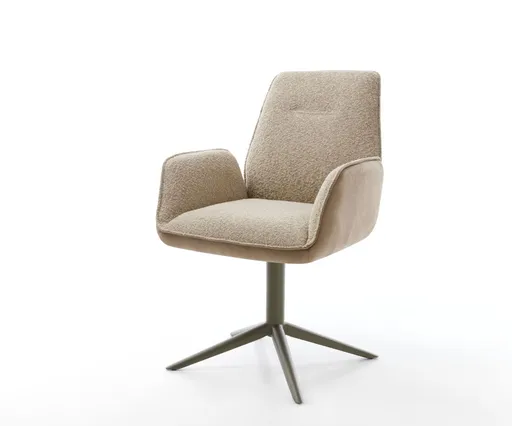 Jídelní židle Zoa-Flex mix materiálů béžová podnož titanová