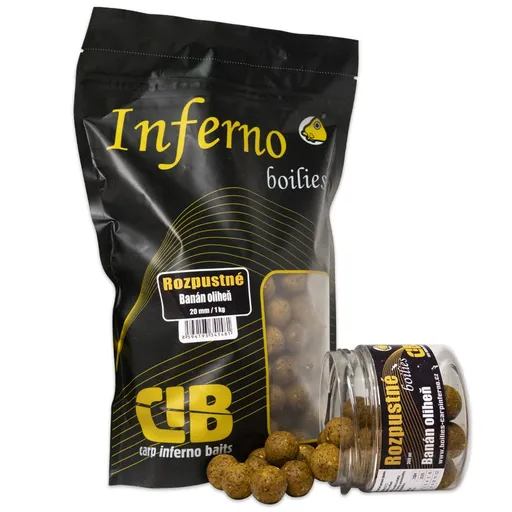 Carp Inferno Rozpustné Boilies Nutra Line Banán/Oliheň,Carp Inferno Rozpustné Boilies Nutra Line Banán/Oliheň