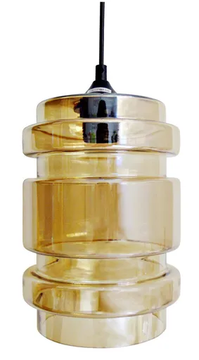 Skleněná stropní závěsná lampa jantarová 60W E27 Decorado