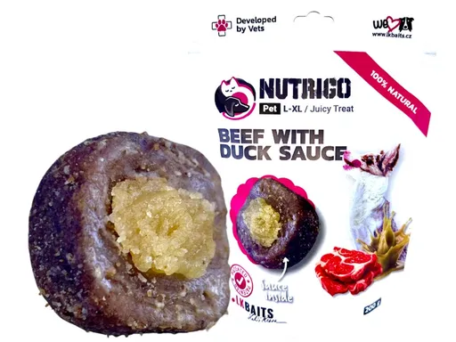 LK Baits Pet Pamlsek Nutrigo Dog Telecí s kachní omáčkou - L-XL 200g,LK Baits Pet Pamlsek Nutrigo Dog Telecí s kachní omáčkou - L-XL 200g