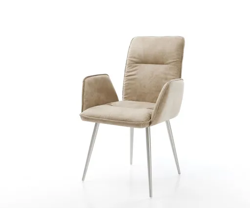 Jídelní židle Vinja-Flex béžová vintage zúžená podnož nerezová