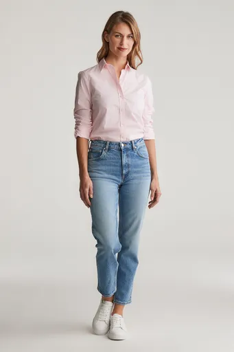 DŽÍNY GANT STRAIGHT CROPPED JEANS MID BLUE ARCHIVE