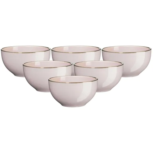 Mäser Polévková miska Metallic RIM Pink, 18,6 cm, 6 ks