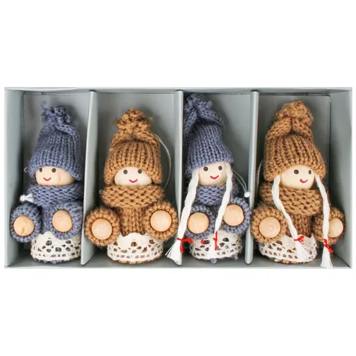 Panáčci na zavěšení 7 cm, 4 ks v krabičce