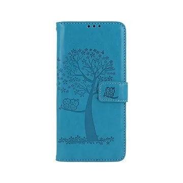 TopQ Pouzdro Vivo Y01 knížkové Tyrkysový strom sovičky 74818 (Sun-74818)