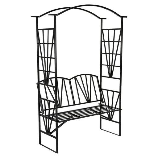 Zahradní lavička s pergolou HAIFA, černá