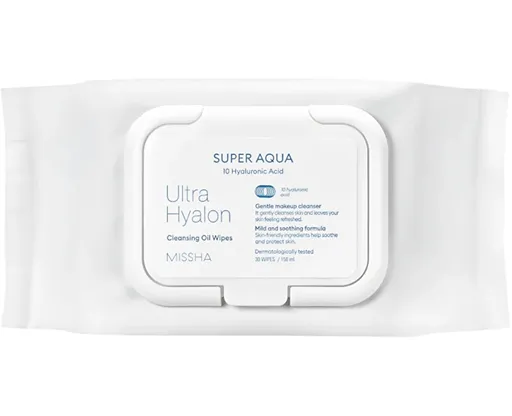 Missha Odličovací pleťové ubrousky Super Aqua Ultra Hyalon (Cleansing Oil Wipes) 30 ks