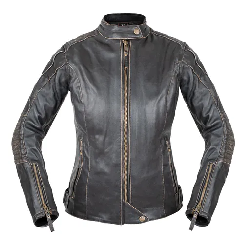 Dámská kožená moto bunda W-TEC Lecia hnědá XS