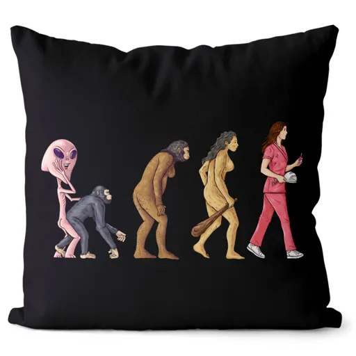 Polštář Evoluce nehtařky (Velikost: 55 x 55 cm)