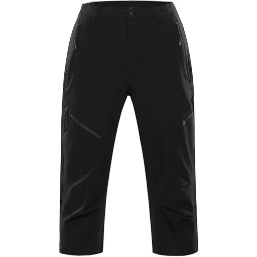 ALPINE PRO WEDER Pánské tříčtvrteční kalhoty, černá, velikost
