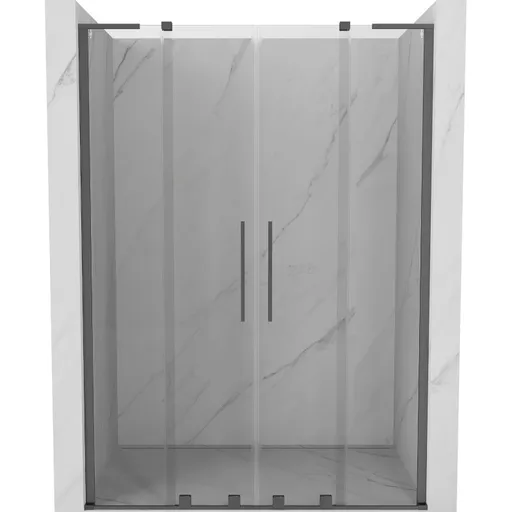 MEXEN/S Velar L Duo posuvné sprchové dveře 140, transparent, grafit metal 871-140-003-02-95