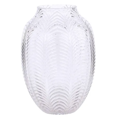 Transparentní skleněná dekorační váza Leaf  - Ø 14*18cm Chic Antique