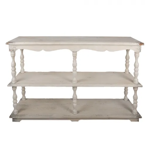 Béžový antik dřevěný konzolový stůl Cathérine - 140*40*92 cm Clayre & Eef