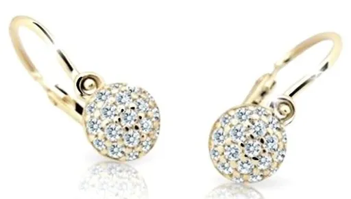 Cutie Diamonds Blyštivé dětské náušnice ze žlutého zlata s brilianty DC2150-10-00-X-1