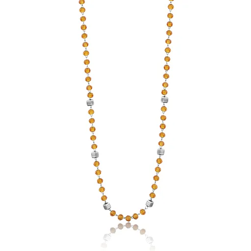 S'Agapõ Slušivý náhrdelník s oranžovými korálky Shrine SSR07