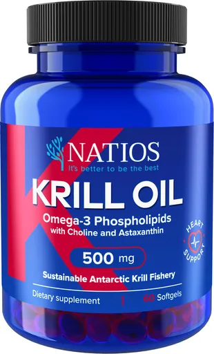 Natios Olej z antarktického krilu s astaxantinem 500 mg 60 kapslí
