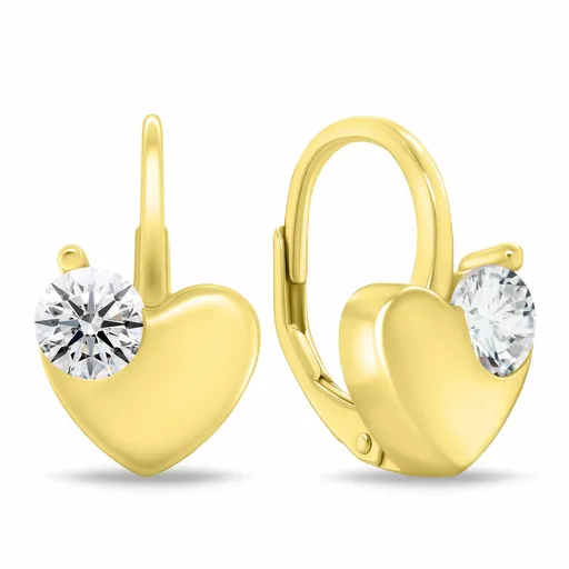 Brilio Silver Pozlacené srdíčkové náušnice se zirkonem EA1197Y