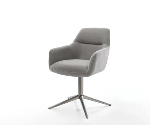 Jídelní židle Pejo-Flex strukturovaná látka Měkký šedá křížová