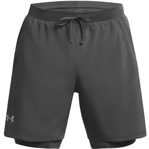 Under Armour LAUNCH 7'' Pánské kraťasy, šedá, velikost XXXL