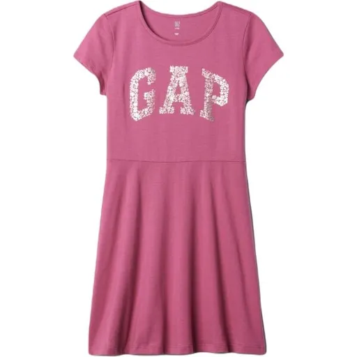 GAP V-FRCH LOGO Dívčí šaty, růžová, velikost