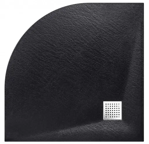 BESCO Čtvrtkruhová sprchová vanička VEXO černá VANKVEX90CTVRTB