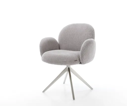 Jídelní židle Nube-Flex s područkami manšestr stříbrnošedá