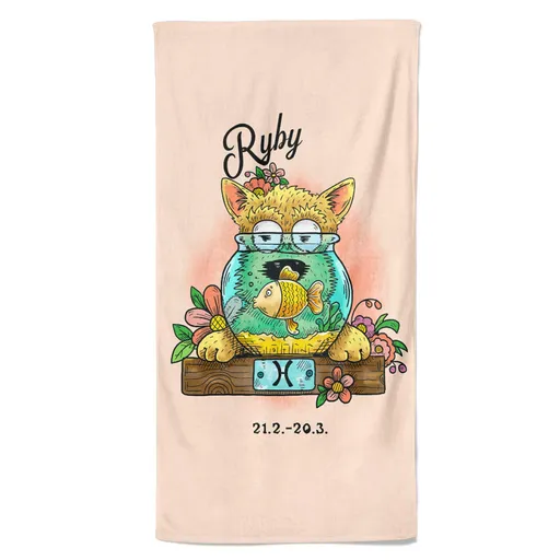 Osuška Psí znamení – ryby (Velikost osušky: 100x170cm)