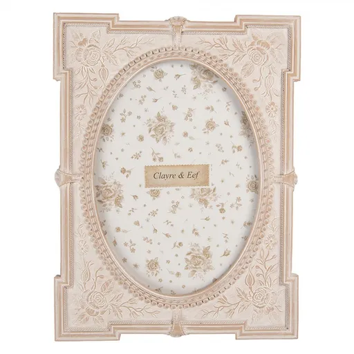 Růžový antik fotorámeček zdobený květy - 17*2*23 cm / 13*18 cm Clayre & Eef