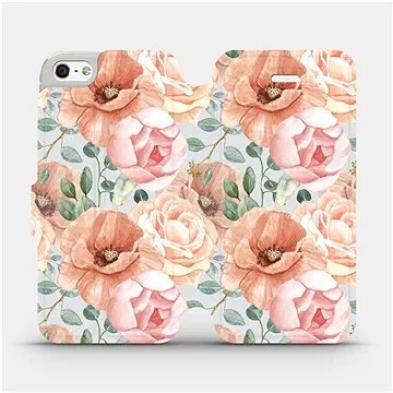 Flip pouzdro na mobil Apple iPhone SE / iPhone 5 / iPhone 5S - MP02S Pastelové květy (5903516755912)