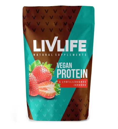 Livlife Vegan Protein s lyofilizovanou jahodou 245 g