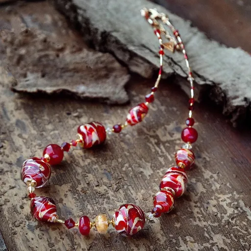 Lampglas Náhrdelník s 24karátovým zlatem v perlách Lampglas Cherry Temptation NRO26